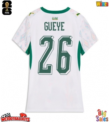 Senegal Pape Gueye #26 Replica Home Stadium Shirt for Women World Cup 2026 Short Sleeve